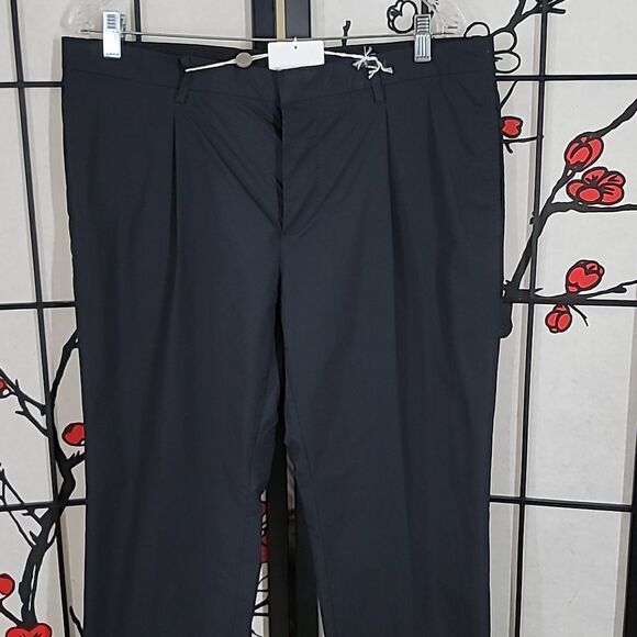 VALENTINO Cotton Straight Leg Pleated Cotton Trousers - Picture 3 of 11